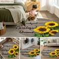thumbnail image 6 of Sunflower Wooden 3ft Round Rug, Farmhouse Vintage Botanical Floral Non-Skid Rubber Backing Large Area Rugs - Living Room Bedroom Home Office, Indoor Floor Mat Carpets Washable Rug, 6 of 9