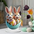 thumbnail image 5 of YWIYIUD 2PCS Easter RabbitEggs Decorations Spring Easter Centerpieces 2D Flat Acrylic RabbitEgg Figurines Table Ornament for Farmhouse Home Kitchen Easter Party,Birthday Gifts, 5 of 9