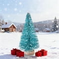 thumbnail image 6 of DAMAI Blue Mini Sisal Snow Frost Christmas Trees Bottle Brush, Miniature Trees Plastic Tabletop Trees Ornaments for Christmas Room Decor Home Table Top Decoration and Crafts, 6 of 7
