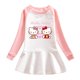thumbnail image 4 of Hello Kitty nueva falda suéter de doble Color para niños niñas vestido suéter de algodón de dibujos animados Simple falda de volantes de manga larga para bebé, 4 of 5