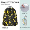 thumbnail image 5 of Softballs and Text Black Pattern Backpack for School, Cute School Bag with Adjustable Shoulder Straps and Padded Back, 15.3"x11"x7.1", 5 of 5
