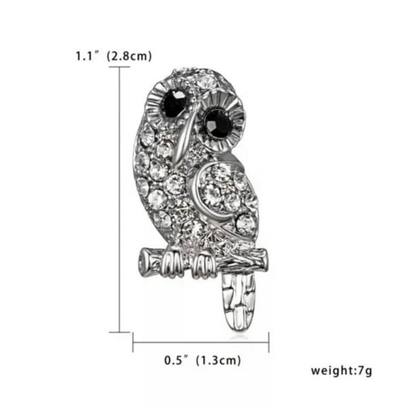 GKNET Fashion Full Crystal Animal Owl Starfish Women Breastpin Brooch Pin Delicate Jewelry Gift-Owl Brooch