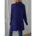 thumbnail image 7 of Deago Women's Draped Front Open Cardigan Casual Long Sleeve Lightweight Cardigan Sweaters Duster (Navy, S), 7 of 7