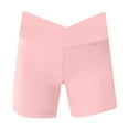 thumbnail image 3 of XIMIN Teen Kids Girls Athletic Shorts Dance High Waisted Yoga Short for Bike Gym Volleyball Running Lounge Active Comfy Sweatwear (7-8 Years, Pink), 3 of 4