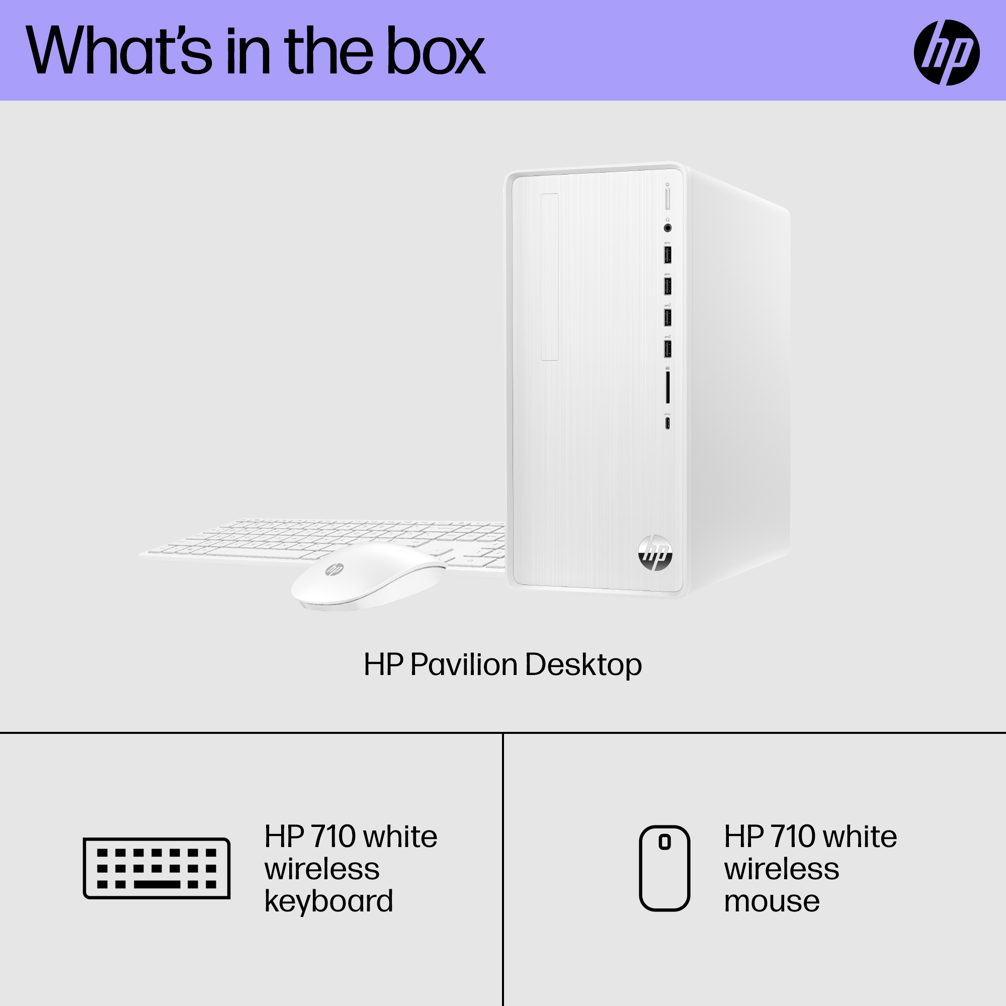 HP Pavilion Desktop, Intel Core i5-12400, 12GB  SDRAM, 512GB SSD, Snow White, Windows 11 Home, TP01-3003w - image 5 of 10