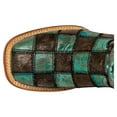 thumbnail image 4 of Ferrini Ladies Patchwork Blk/Teal S-Toe 9½B-Color:Blk/Teal,Size:9½B, 4 of 5