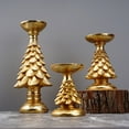 thumbnail image 2 of Retro Resin Christmas Tree Candlestick - Festive Decoration, Desktop Atmosphere, Vintage Craft Candle Holder Stand A, 2 of 5