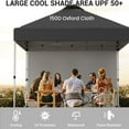 thumbnail image 2 of Ataucjin 10x10 Ft Pop Up Canopy Tent, Portable Commercial Canopy with Vented Top Roller Bag,1 Removable Sidewall, 4 Sandbags, 4 Ropes and 8 Tent Stakes, Easy Outdoor Sun Shade for Events, Parties, 2 of 7
