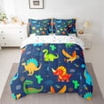 thumbnail image 2 of jejeloiu Colorful Dinosaur Dino 7-Piece Twin Bedding Sets,Cartoon Animal Bedding Comforter Set,Abstract Green Cactus Sheet Sets For Boys,Ultra Soft Home Decor Reversible, 2 of 8