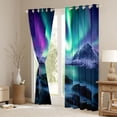 thumbnail image 3 of Homewish Abstract Aurora Black Out Curtains for Teens Boys Girls,Gradient Ombre Curtains Pack of 2 (42x63 Each),Nature Theme Bedroom Curtains,Breathable Home Decor, 3 of 6