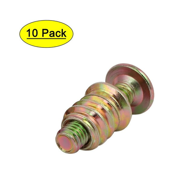 Unique Bargains 10pcs Wooded Furniture Connecting Fitting M6x25mm Hex Socket Bolt w Insert Nut