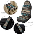 thumbnail image 6 of Xixirimido Car Seat Covers for Front Seats 5Pcs Car Accessories with Seat Belt Covers & Center Console Cover Universal Fit for SUVs,Vans,Trucks,Sedans, Native Ethnic Tribal Geometric, 6 of 8