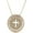Gold, variant on É Round Hollow Cross Pendant Necklace Gold-plated Pavé Cubic Zirconia Exquisite for Men and Women