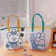 thumbnail image 2 of Bolsa de playa de jalea de PVC transparente, bolso de mano grande con estampado de conejo de oso de dibujos animados Feliz Sencillez, 2 of 5