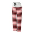 thumbnail image 5 of ATOYSOY Women's Retro Striped Bandage Sweatpants Regular Comfy Casual Workout Palazzo Pants Trousers High Waist Trendy Pants Activewear Wide Leg Pants Red XXL, 5 of 5