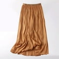 thumbnail image 2 of Lovskoo Women's Summer High Waist Pleated Chiffon Skirt Swing A Line Maxi Skirt Comfortable Plus Size Elastic Waist Skirt Coffee, 2 of 5