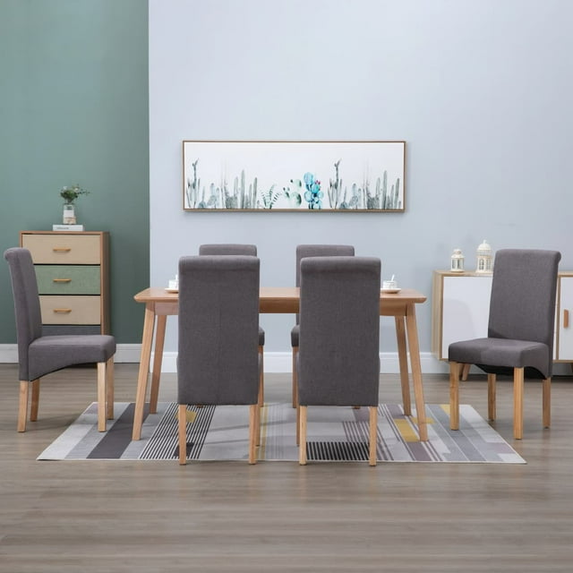 vidaXL Chaises de Salle à Manger 6 Pcs Tissu Taupe