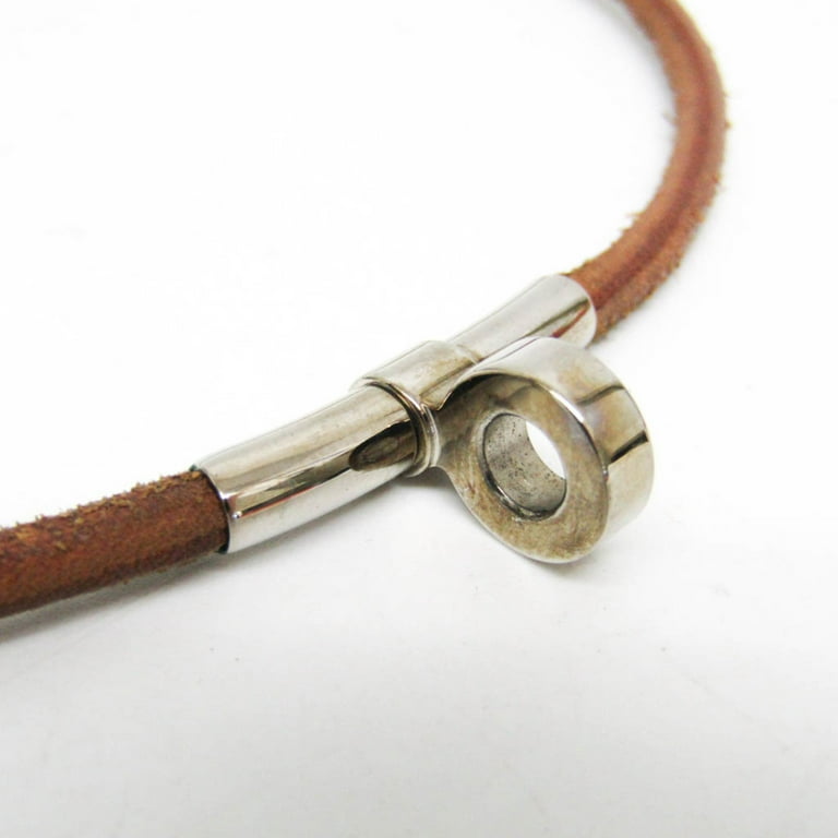 Pre-Owned Hermes Kite Leather,Metal Women's Choker Necklace