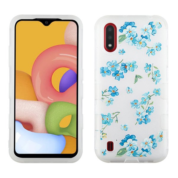 Samsung Galaxy A01 Phone Case Semi Transparent Frosted Hybrid Armor Three Layers Drop-Proof
