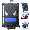 thumbnail image 2 of ELEHOLD Kids Case for iPad 10th Generation 10.9" 2022, Heavy Duty Rugged Cover with Foldable Kickstand  Crossbody Shoulder Strap Pencil Holder Shockproof Case for iPad 10.9" Case,Black+Blue, 2 of 6