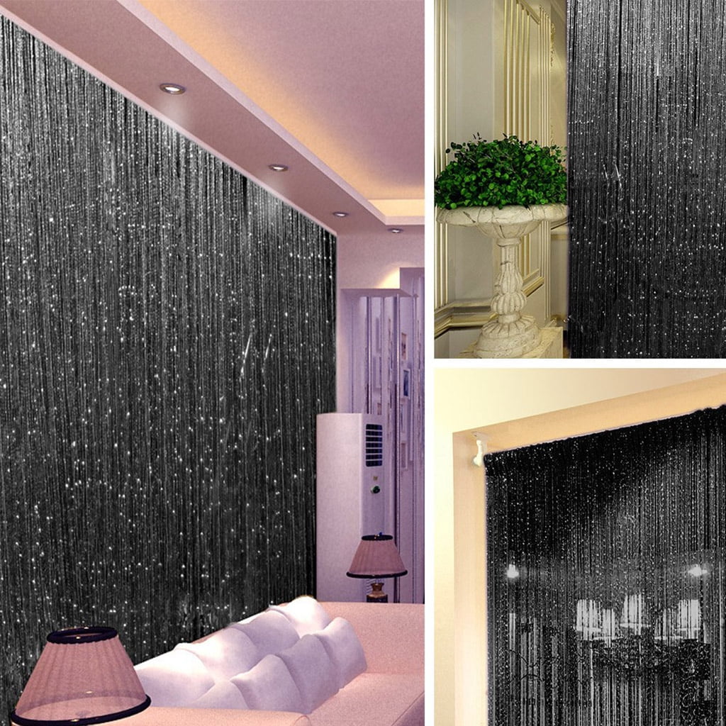 Spencer 1 x 2M Door String Curtain Beaded Room Divider Wall Panel Fringe Window Beaded Crystal Tassel Screen for Wedding Home Decoration