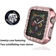 thumbnail image 3 of KOMI Bling Case Compatible For Apple Watch 38mm 40mm 42mm 44mm, Crystal Diamond Apple Watch Protector Case Slim PC Anti-Scratch Bumper Frame Protective Cover For iWatch Series SE/6/5/4/3/2/1 Rose Gold, 3 of 5