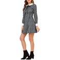 thumbnail image 4 of INSPIRE CHIC Women's Halloween Costumes Contrast Peter Pan Collar Long Sleeve A-Line Plaid Dress, 4 of 6