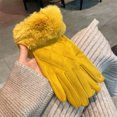 thumbnail image 2 of amarillo Para Mujer Guantes para clima frío - Guantes cálidos y térmicos a prueba de viento 25 CM, 2 of 5