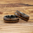 thumbnail image 4 of Metal Masters Mens Gunmetal Black Tungsten Engagement Ring Whiskey Barrel Grain Wood Inlay Wedding Band 8mm, 4 of 6