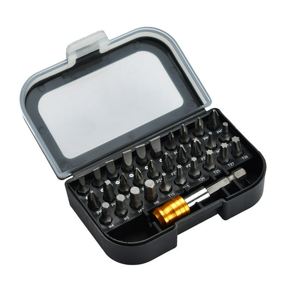 Pavodes 31pcs Power Bit Set Screwdriver Bit Sets Vanadium Steel Assortment Set Square Screw Bits Power Tools