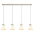 thumbnail image 4 of Innovations Lighting  Newton Cone - 4 Light 8" Cord Hung Linear Pendant Polished Nickel/White, 4 of 5