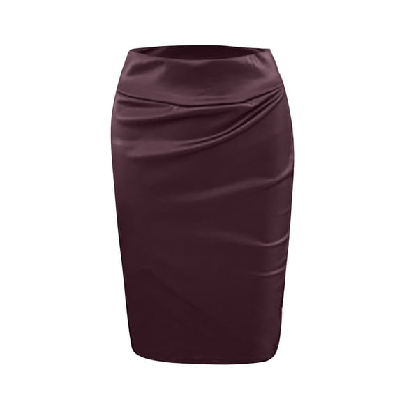 Aoochasliy Clothes Women Skirts Summer Sexy Womans Skirt Trendy Leather Skirt Solid Color Elegant Knee Length Skirt