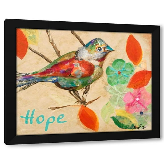 Gina Ritter 14x12 Black Modern Wood Framed Wall Art Titled - Band of Inspired Birds III