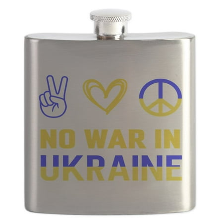 

CafePress - No War In Ukraine Scissors S - Stainless Steel Flask 6oz Drinking Flask