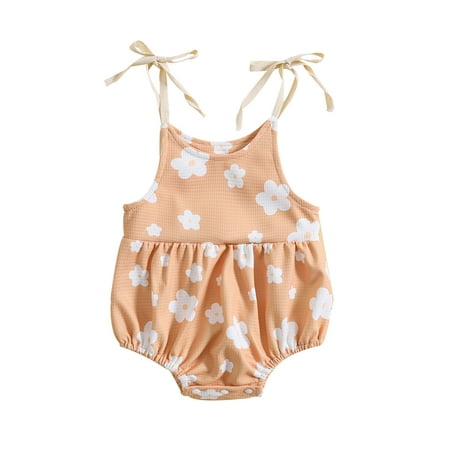 

Inevnen Kid Girls Romper Summer Sleeveless Floral Print U Neck Casual Party Street Short Jumpsuit