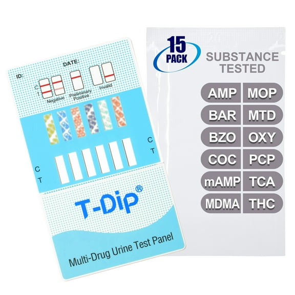 Mintegrity [15pk] - 12-Panel Dip Card Instant Urine Drug Test - (AMP/BAR/BZO/COC/mAMP/MDMA/MOP/MTD/OXY/PCP/TCA/THC) #MT-WDOA-7125