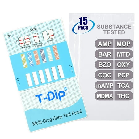 Mintegrity [15pk] - 12-Panel Dip Card Instant Urine Drug Test - (AMP/BAR/BZO/COC/mAMP/MDMA/MOP/MTD/OXY/PCP/TCA/THC) #MT-WDOA-7125