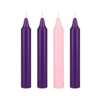 Mega Candles 4 pcs Unscented Christmas Advent Candles Set, Hand Poured Premium Wax Taper Candle 5 Inch x 3/4 Inch, Holidays, Occasions, Events, Festivities, Devotional, Church, Wreath, Party, Gifts