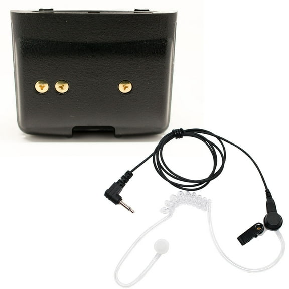 Compatible Yaesu/Vertex VX-6R Battery & Listen Only FBI Listen Only Earpiece Compatible - For Yaesu/Vertex FNB-80 Two-Way Radio Battery (1400mAh, 7.4V, Lithium-Ion)
