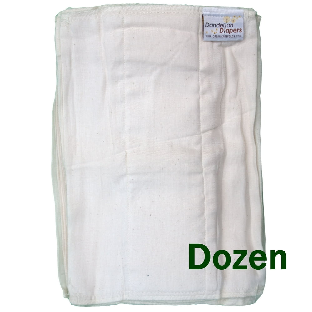 Dandelion Diapers 100 Organic Cotton Natural Unbleached DSQ Cloth