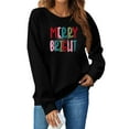 thumbnail image 5 of Wutalume Women's Cozy Long Sleeve Loose Christmas Printed Round Neck Pullover Hoodie Sweatshirt, Perfect for Winter Fashion, Offering Warmth and Style in Cold Weather,Black XL, 5 of 7