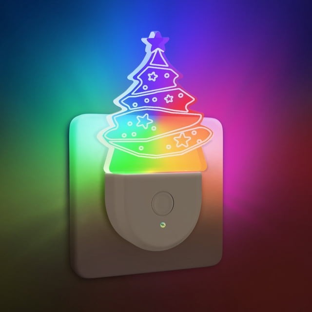 BAOPAI 7 Mode Multi-Color Changing LED Night Light with Automatic Dusk to Dawn Sensor, Plug into Wall Night Light for Kids Baby Nursery Room, Helps Fall Asleep Faster with Soft Ambient Lighting