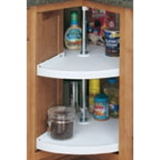 Plastic Pie-Cut Lazy Susans Door Mount, Two Shelf Sets, Pie-Cut Shaped, Single Shelves Only, 24" Diameter, White...