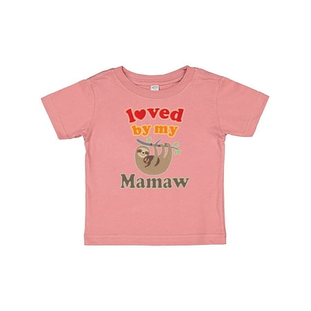 

Inktastic Mamaw Sloth Loves Me Gift Baby Boy or Baby Girl T-Shirt