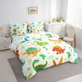 thumbnail image 3 of jejeloiu Colorful Dino 7-Piece Twin Bedding Sets,Jungle Dinosaur Bedding Comforter Set,Wild Animals Sheet Sets For Boys Girl,Microfiber Bedroom Decor Reversible, 3 of 8