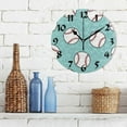 thumbnail image 3 of GZHJMY Blue Baseball Pattern Round Wall Clock,Silent Non Ticking Battery Operated Accurate Home Clock,Vintage Farmhouse Wall Decor for Living Room Bedroom Office Holiday Gifts,10", 3 of 6