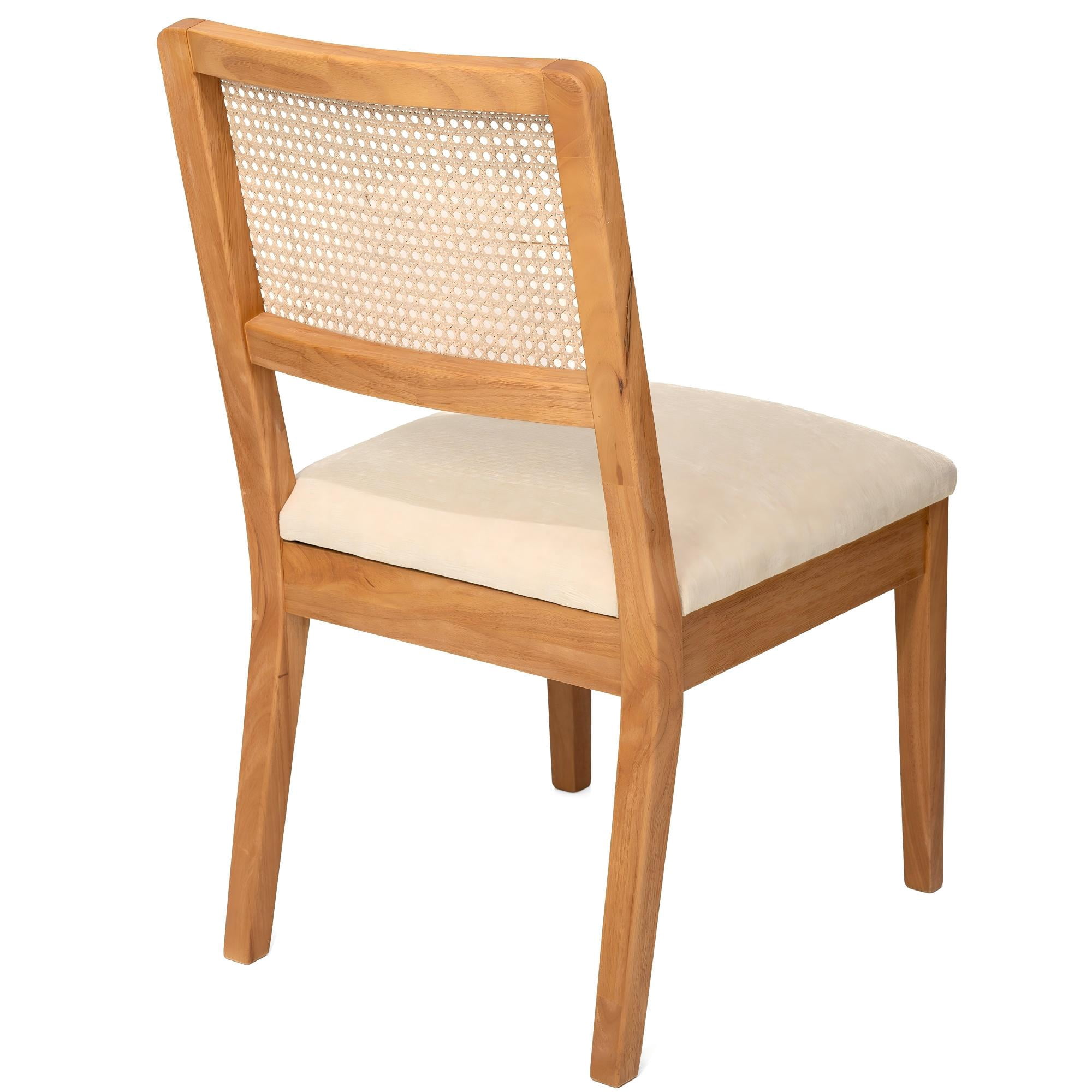 Mintazer Upholstered Dining Chairs Set of 2, Modern Minimalist Cream Fabric Kitchen Side Chairs for Apartment Cafe Home, Natural & Beige