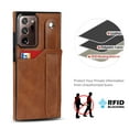 thumbnail image 6 of Dteck for Samsung Galaxy Note 20 Ultra Slim Case, Shockproof Premium PU Leather Soft TPU Business Cover with Wrist Strap Kickstand Flip Stand Protection Case, brown, 6 of 7