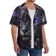 thumbnail image 2 of Fotbe Purple-Eyed Floral Leopard Camisa Estampada de Manga Corta para Hombre, Casual de Verano, Estilo Playero, Sin Arrugas-Medium, 2 of 5