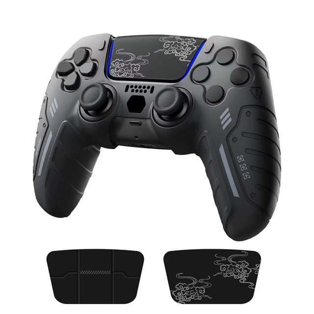 Compatible con la carcasa del controlador de juegos PS5, funda de silicona antideslizante con tapa para el joystick